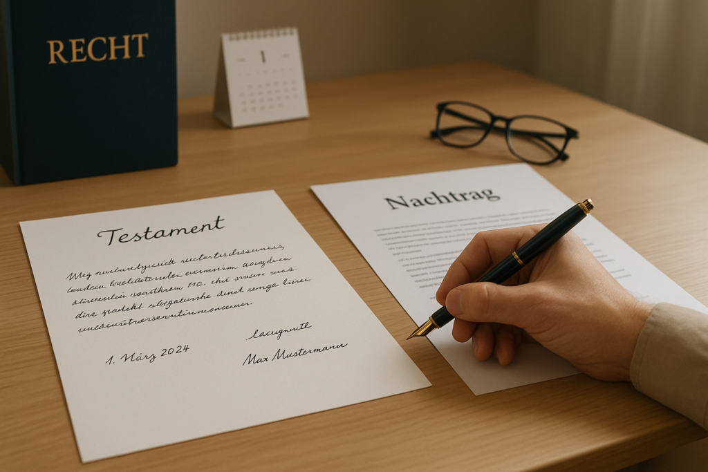 wie kann ich mein testament ändern